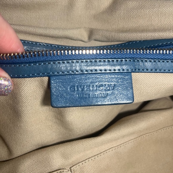 $1899 Retail Givenchy Nightingale Leather Blue Handbag satchel - Picture 12 of 13